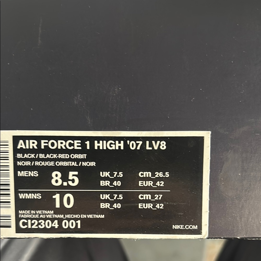 Nike Air Force 1 High '07 LV8 Black/Red